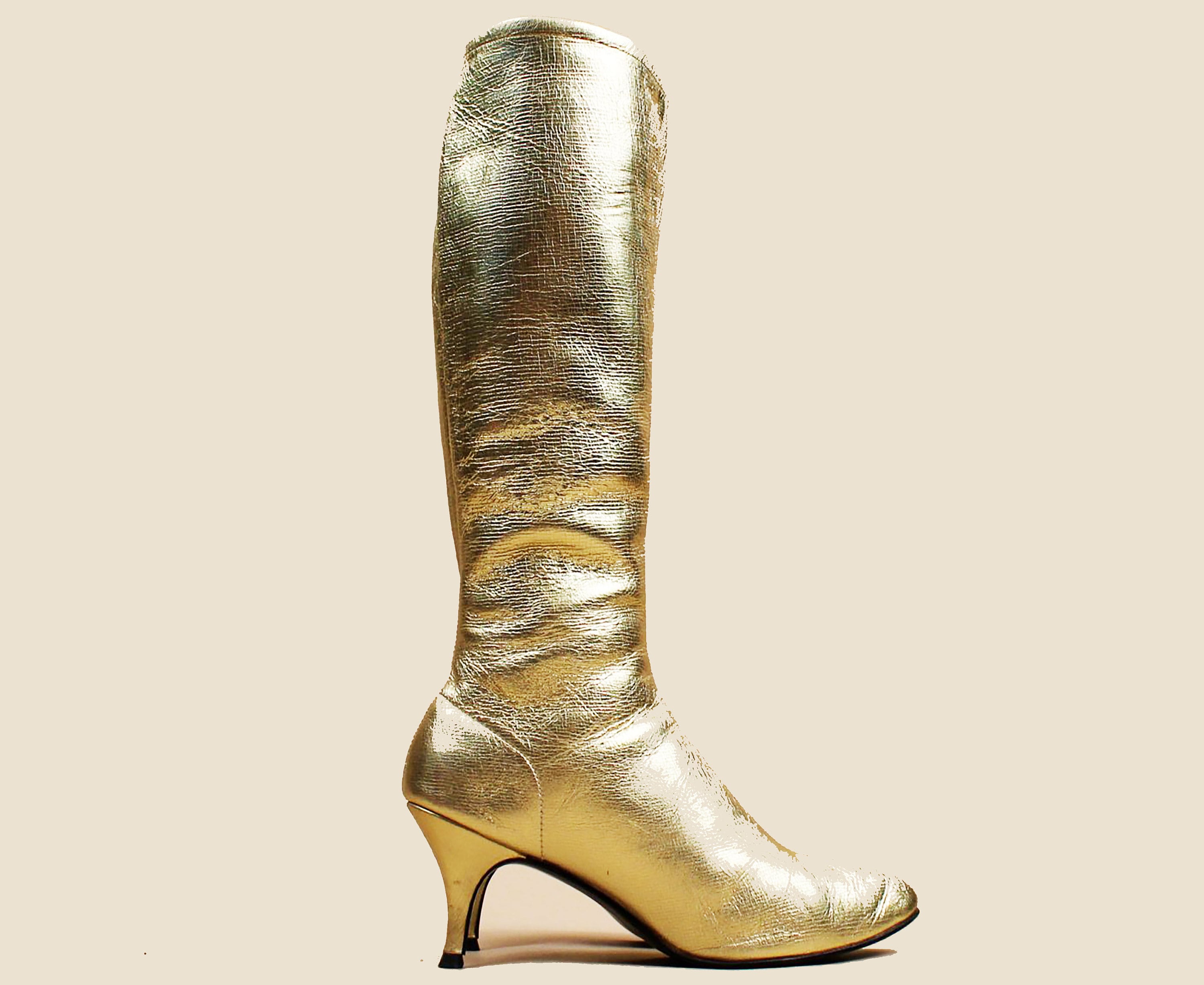 Gold gogo boots Etsy Mexico