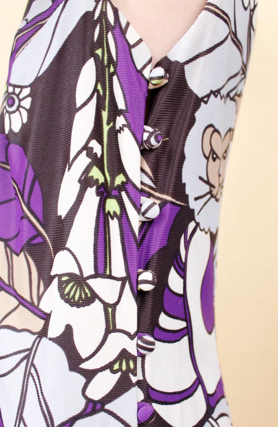60s Psychedelic Maxi Dress: Vintage Floral Lion P… - image 9