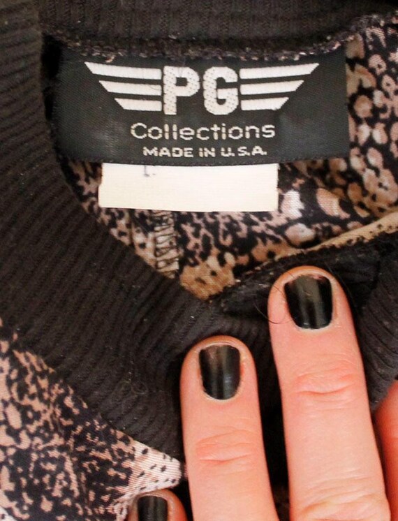 80s Vtg Snake Print Python Rayon 2pc Matching Set… - image 9