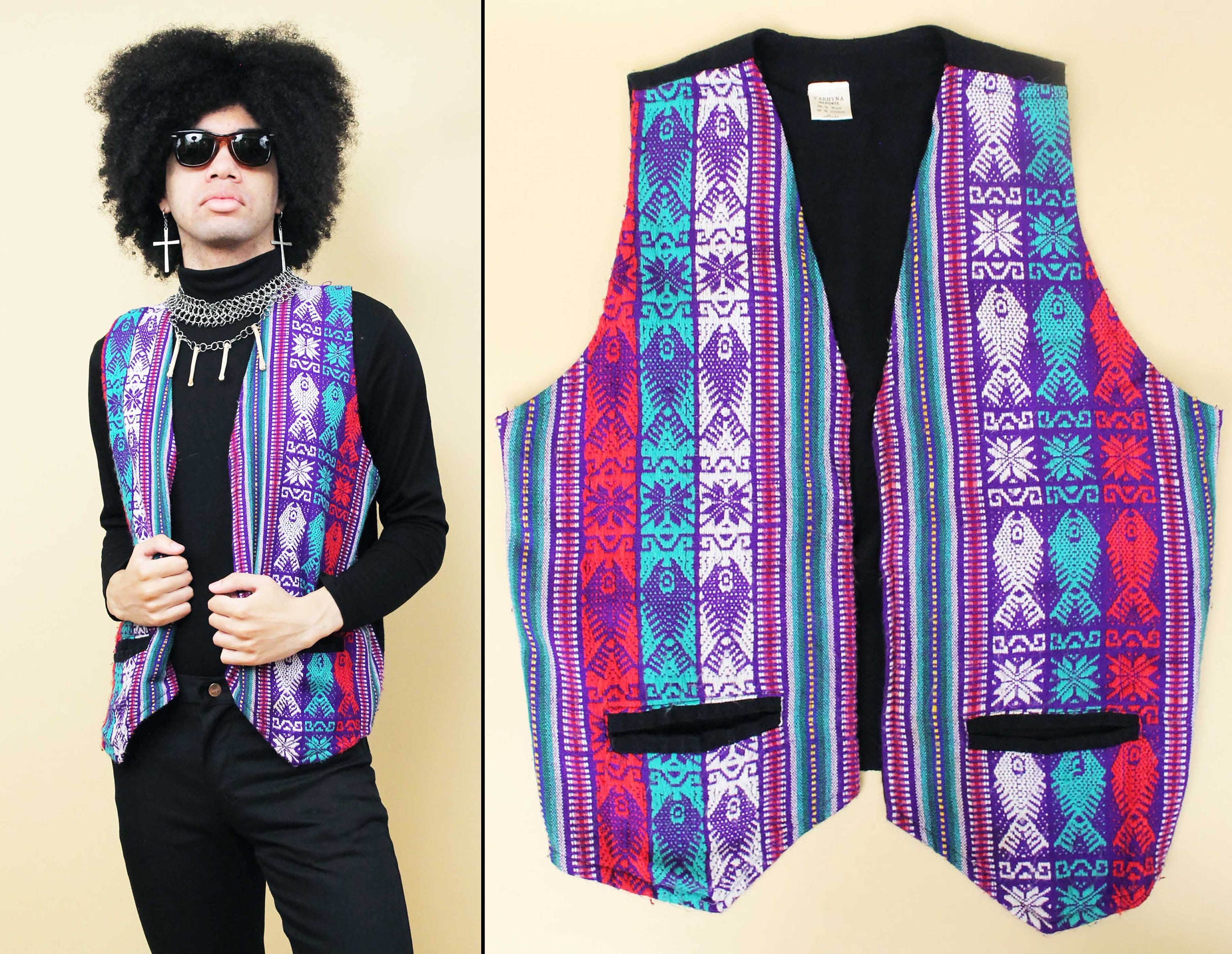 80s 90s Vtg Woven Wool Cotton Vest Embroidered Ecuador Jewel Tone Folk Hippie Unisex Men's M/L Women's XL - Etsy 80s 90s Vtg Woven Wool Cotton Vest Embroidered Ecuador Jewel Tone Folk Hippie Unisex Men's M/L Women's XL - Etsy