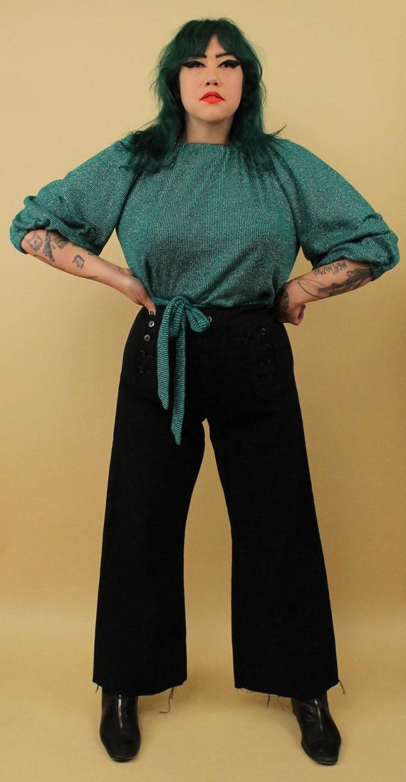 Jeans Blusas De Color Verde Esmeralda Jeans Sueter Verde Esmeralda