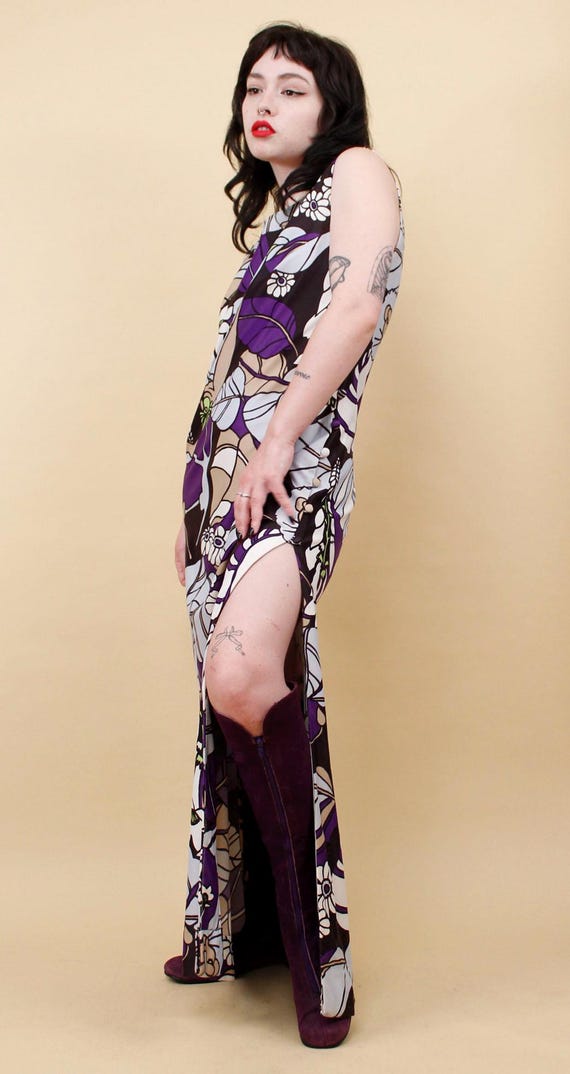 60s Psychedelic Maxi Dress: Vintage Floral Lion P… - image 5