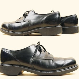 50s Vtg Wolverine Black Leather Lace Up Oxford Not Combat Boots Army Military Punk Metal Goth Men&#39;s US 9.5 Women&#39;s 11 EU 43