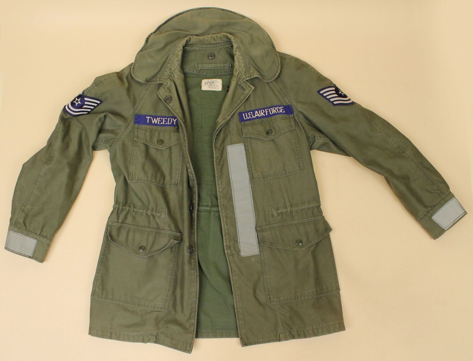 60s 70s Vtg Green US Army Issue Cotton Air Force Flight