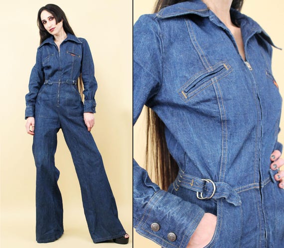 70’s LLbean DENIM COVERALL Vintage 70s/80s L.L. Bean Denim Overalls Sz 32/32 Made in