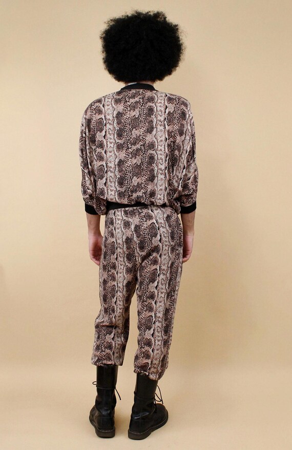 80s Vtg Snake Print Python Rayon 2pc Matching Set… - image 14