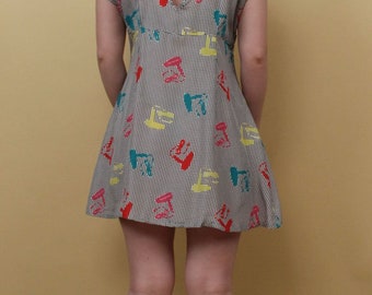 90s Y2K Vtg 100 Silk Hair Blow Dryer Novelty Print Mini Dress Tunic Designer Fornarina Polka Dot V Neck Women s Xs Sm Etsy