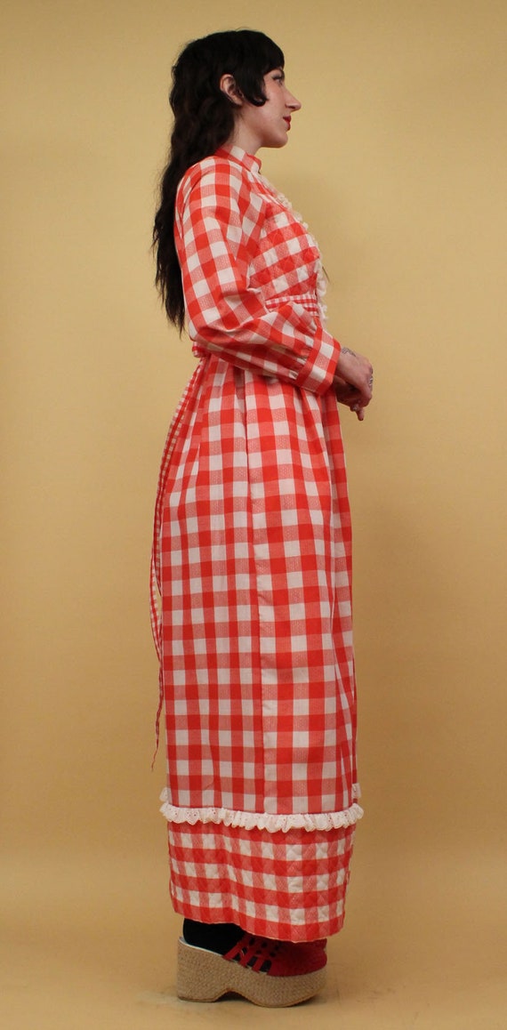 60s 70s Vtg Joseph Magnin Mr Jac Gingham Plaid Fl… - image 5