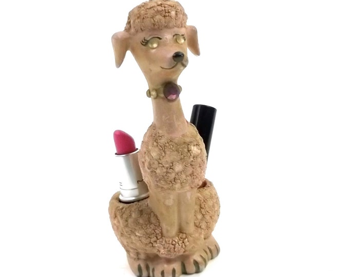 Spaghetti Poodle Ceramic Lipstick Holder // Vintage 1950s Pink Etsy