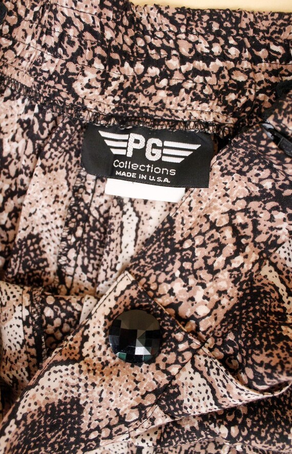 80s Vtg Snake Print Python Rayon 2pc Matching Set… - image 17