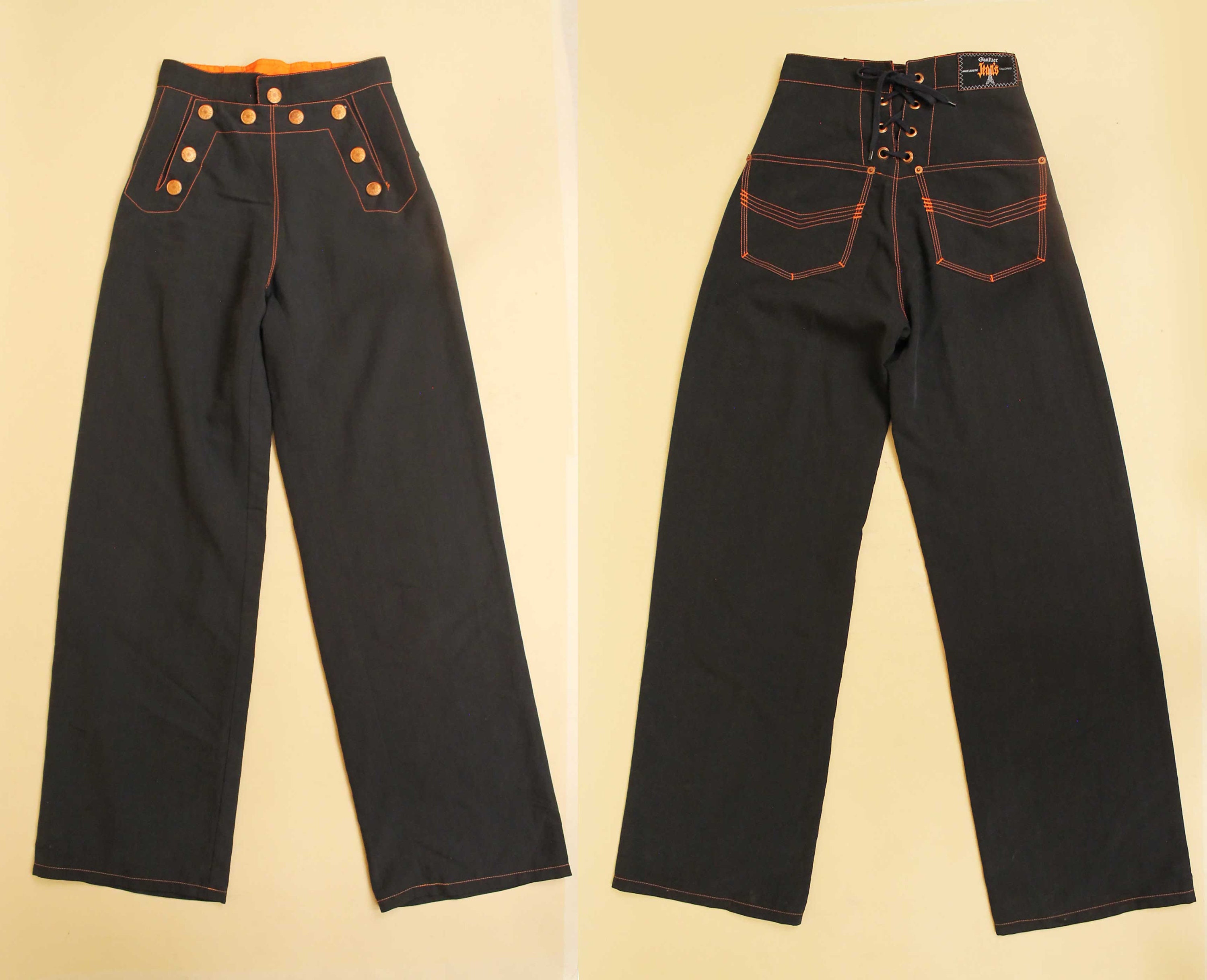 トップス 90s Gaultier jeans \"Second skin\" archive Vintage JPG Jean Paul Gaultier 90's skinny jeans - skull