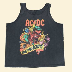 1990 Dated Vtg AC DC Are You Ready Graphic Novelty Print Tshirt Tank ...