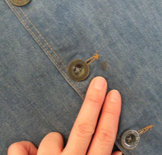70s Vtg Light Wash Cotton Denim Blue Jean Mini Sk… - image 9