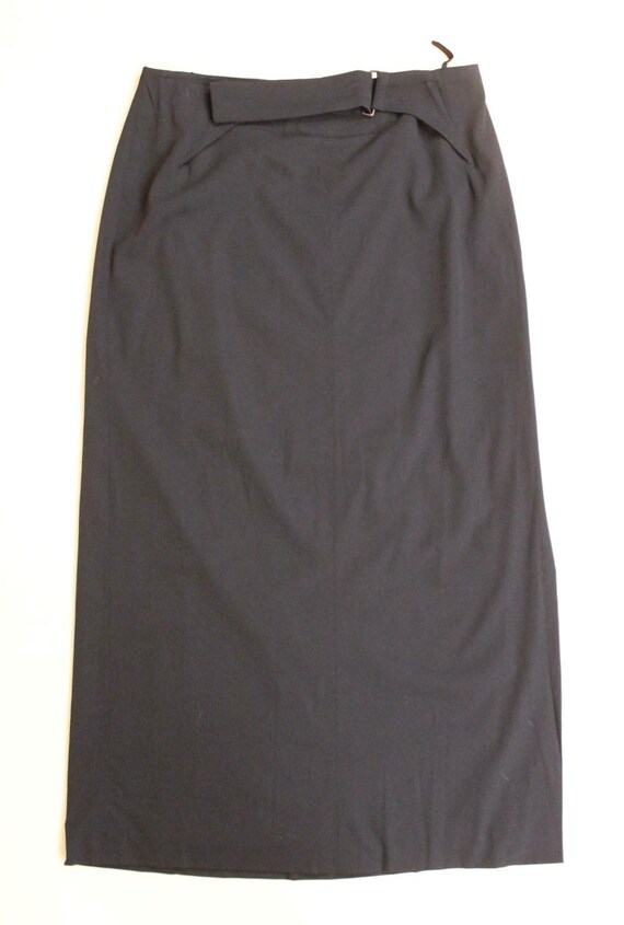 90s Y2K Vtg Jil Sander Black Minimalist Velcro Buckle Skirt