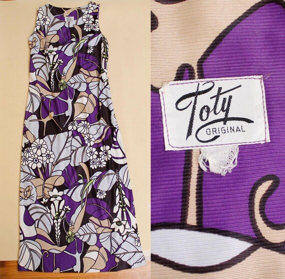 60s Psychedelic Maxi Dress: Vintage Floral Lion P… - image 10