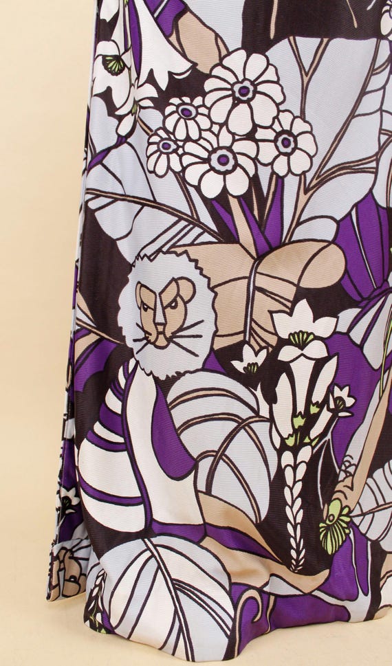 60s Psychedelic Maxi Dress: Vintage Floral Lion P… - image 7