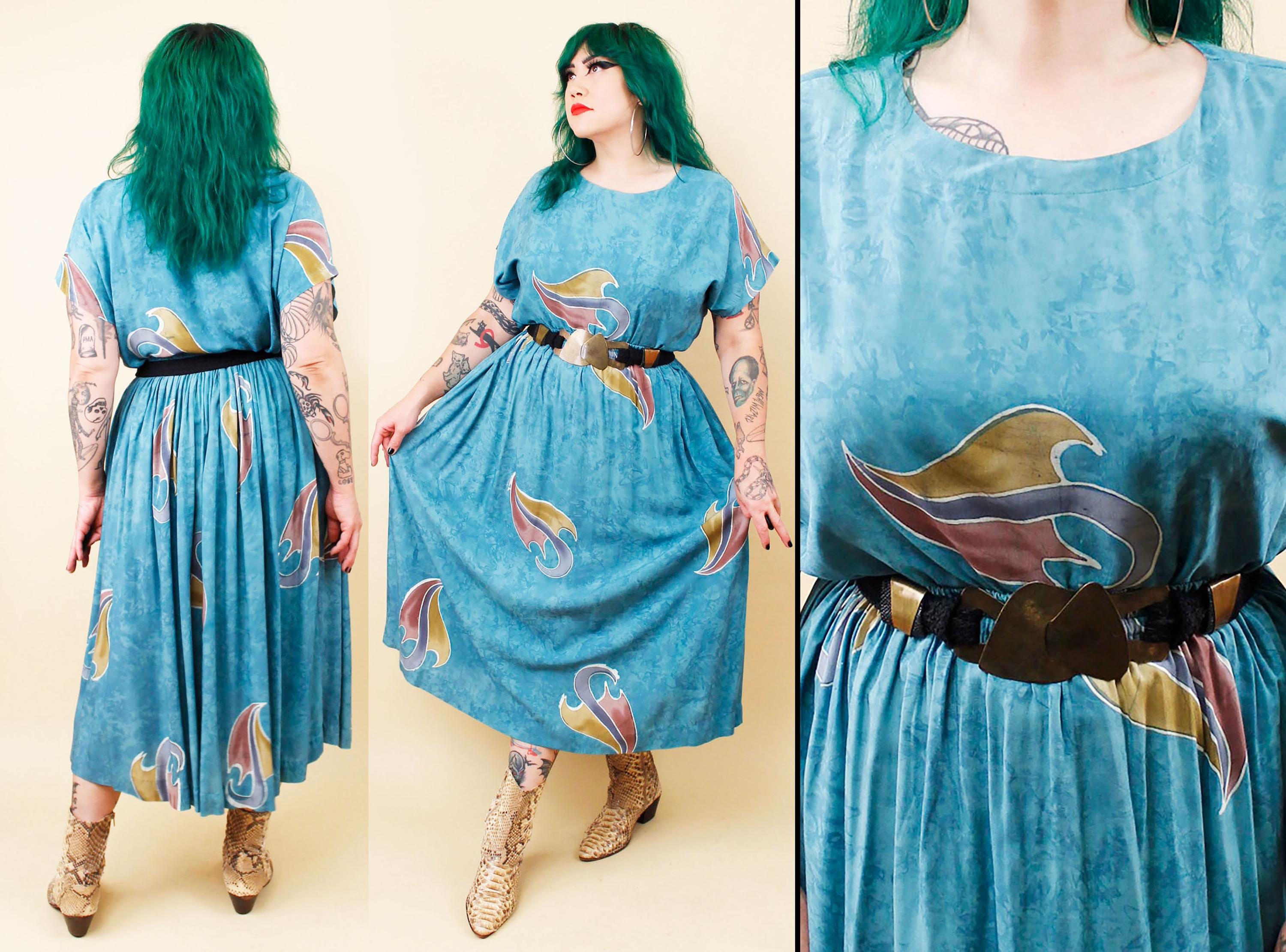 ワンピース USA VINTAGE 80s BATIK PRINT DRESS 80s Batik Dress - Etsy