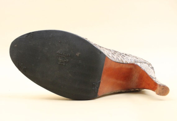 40s 50s Vtg Custom Made Python Snakeskin High Hee… - image 10