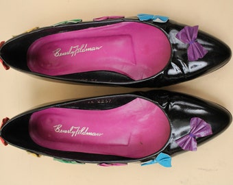 黒パンプス Benerly feldman New BEVERLY FELDMAN Black Pony Hair & Leather Shoes 6.5 | eBay