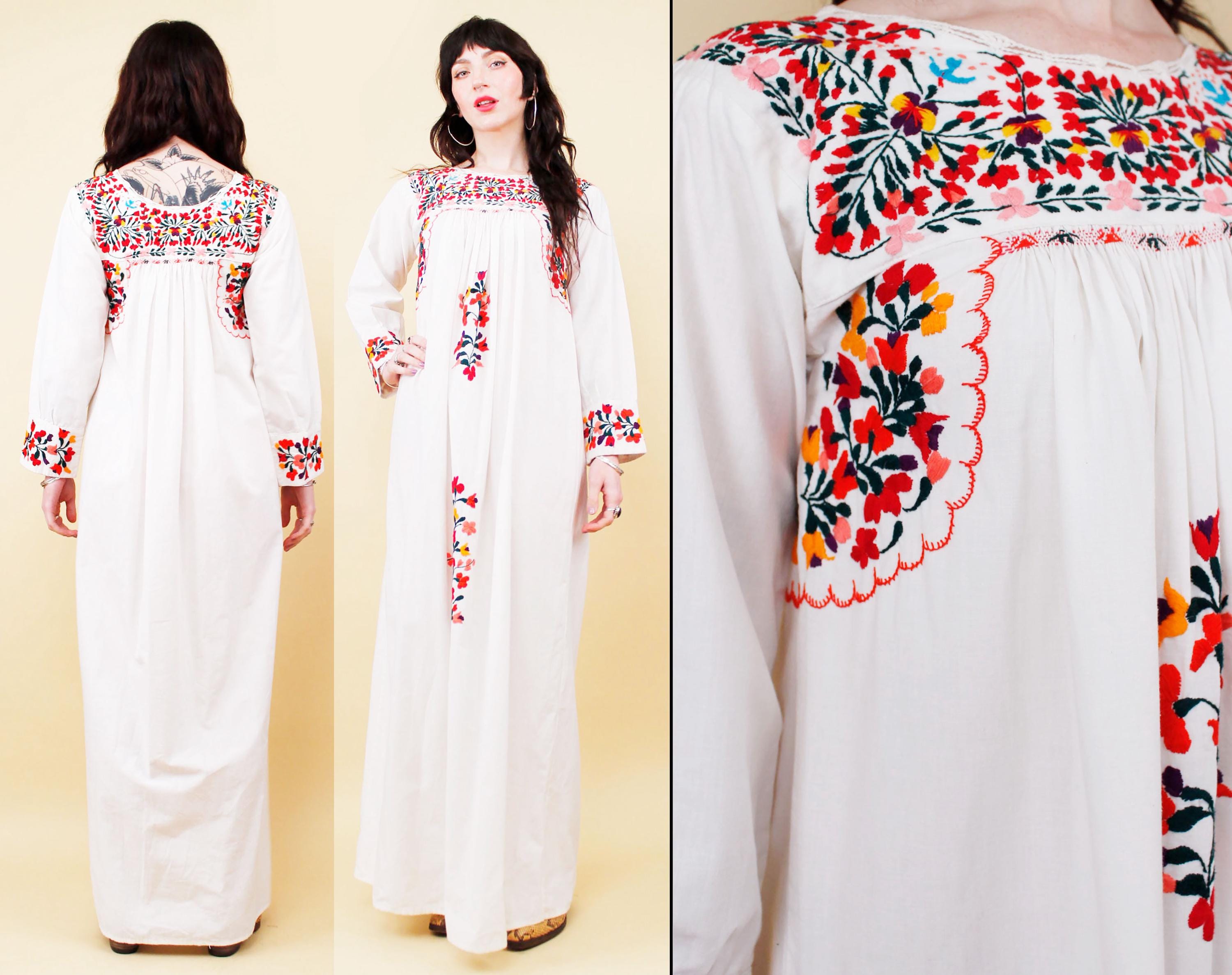 Vtg Dress Cotton Embroidery - Etsy