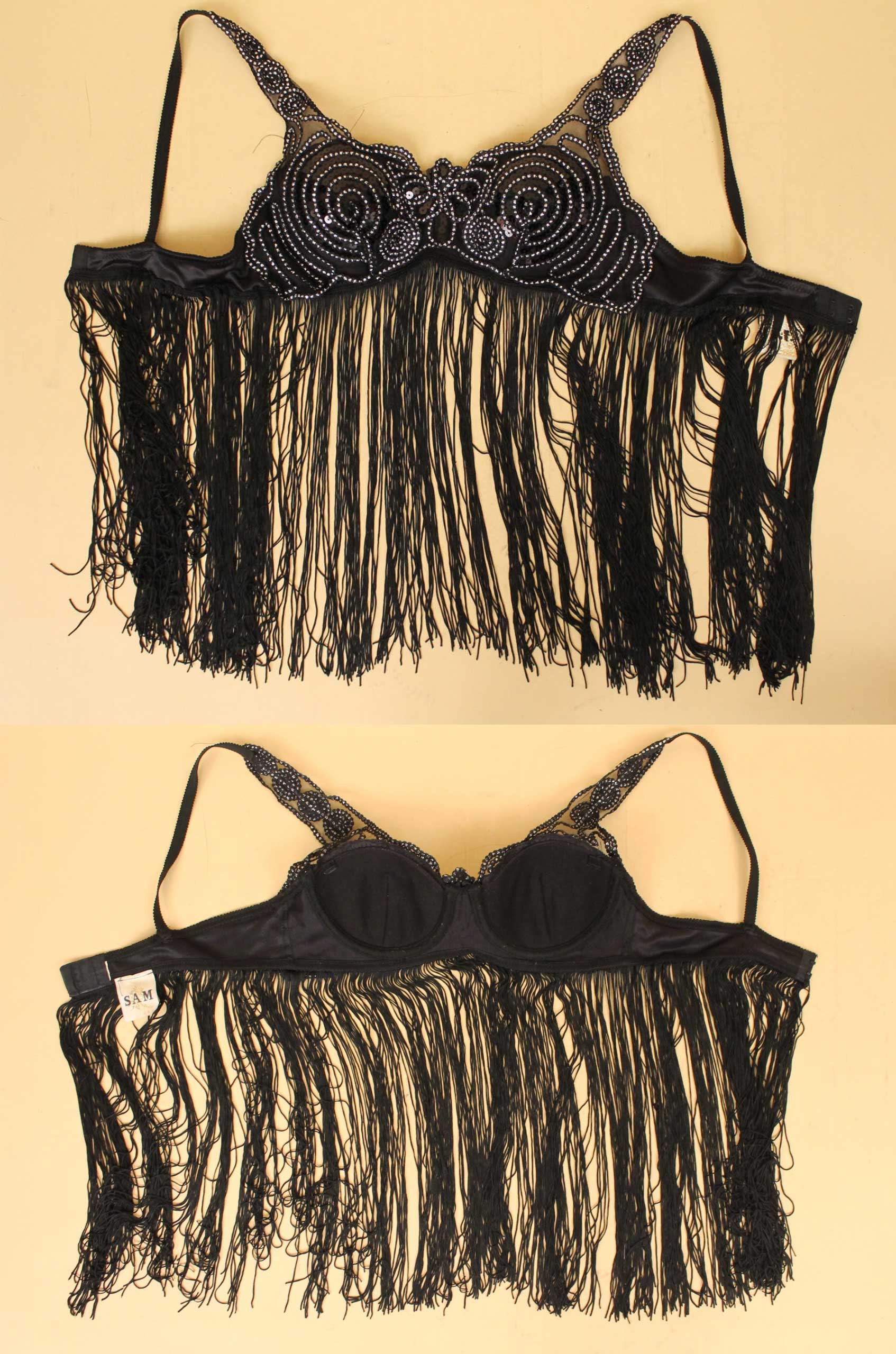 black fringe bralette