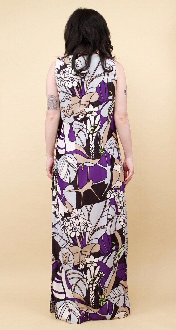 60s Psychedelic Maxi Dress: Vintage Floral Lion P… - image 6