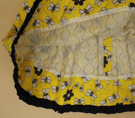 50s 60s Vtg Buble Bee Daisy Novelty Print Mini Dr… - image 4