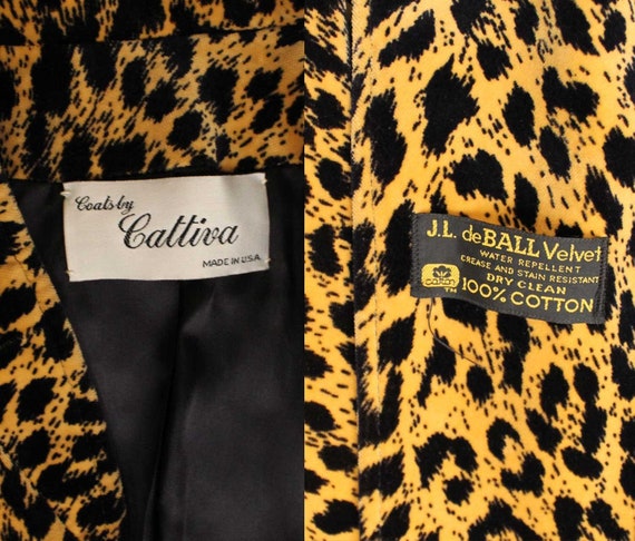 80s does 50s Vtg Leopard Print Swing Tented Coat … - image 3