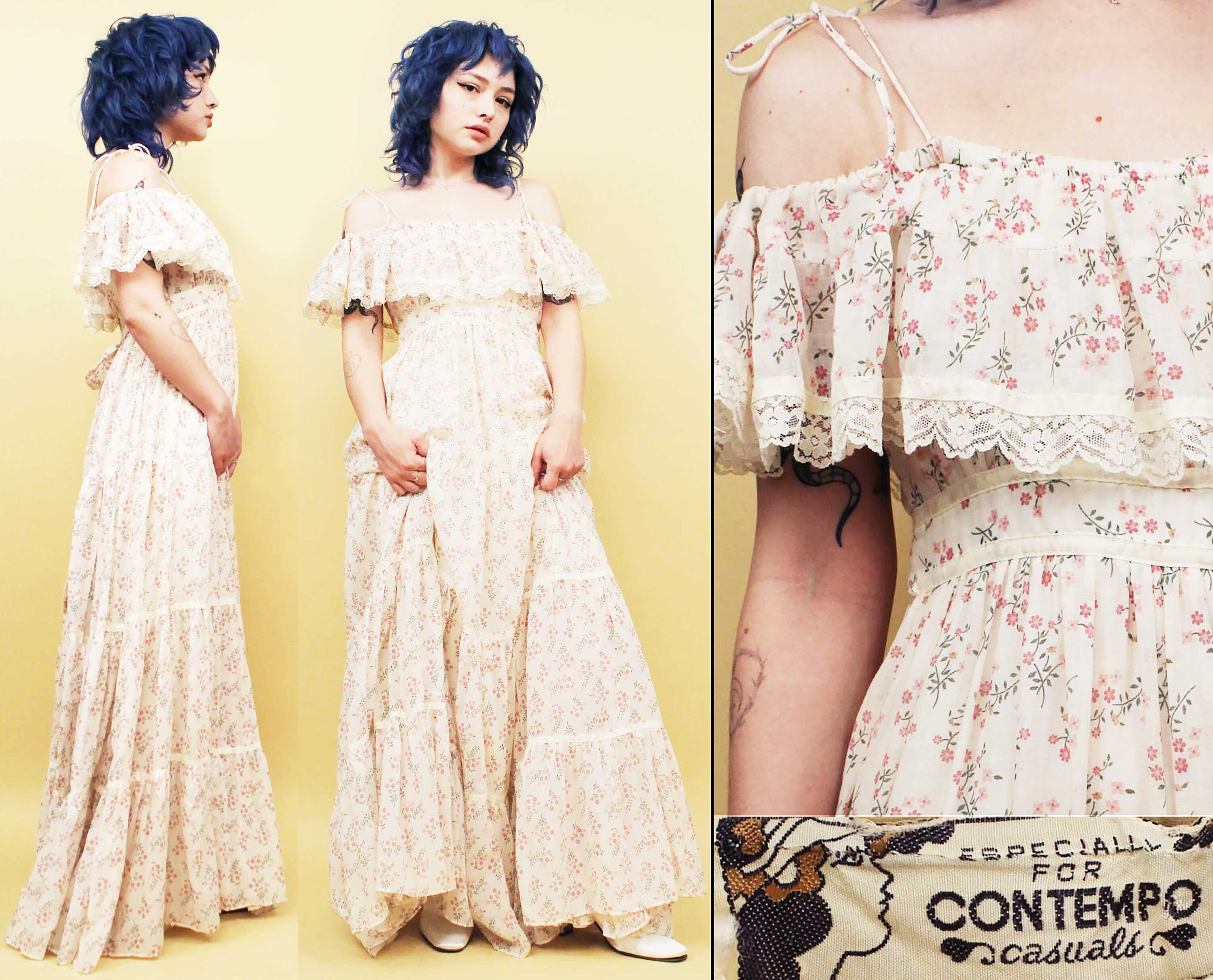 Gunne Sax White Wedding Dress off the Shoulder - Etsy