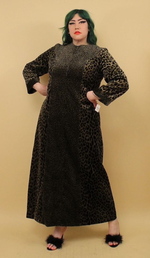 80s Vtg Neiman Marcus Cotton Velvet Robe Loungewe… - image 2