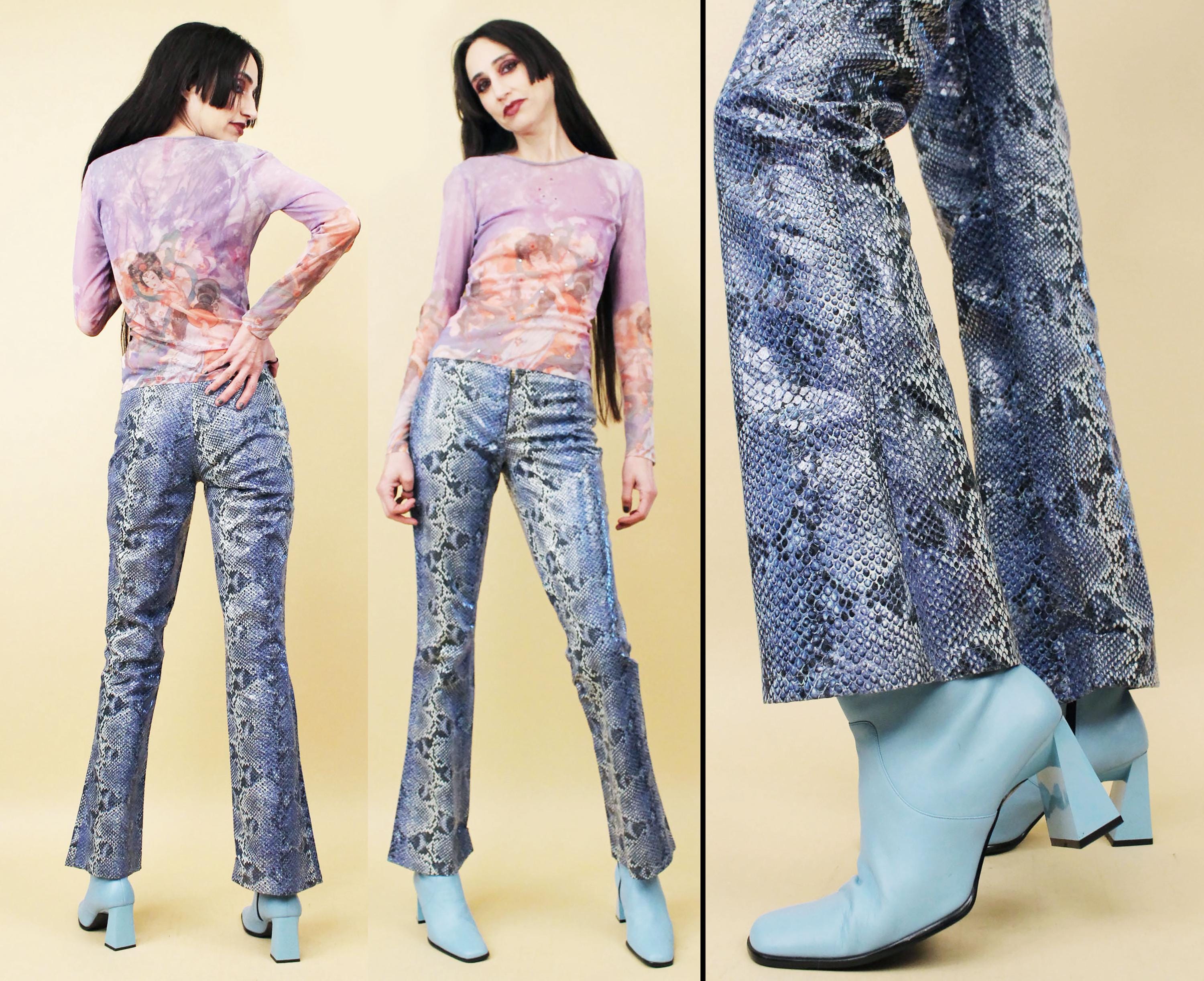 Snakeskin 90s Pants - Etsy