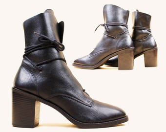 Tornado Mart - Japanese Bicolored Khaki and Bronze Leather Ankle