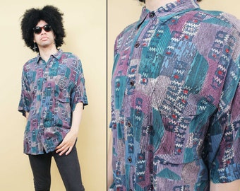 M 80s イタリア製 Abstract Print Rayon shirt M 80s イタリア製 Abstract Print Rayon shirt - メルカリ