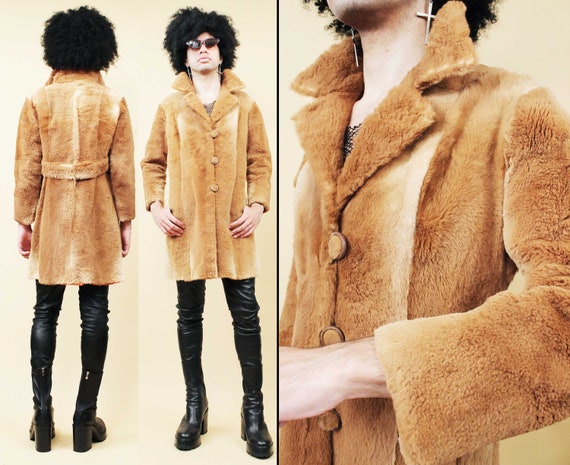 60s 70s Vtg Kangaroo Fur Spy Jacket 