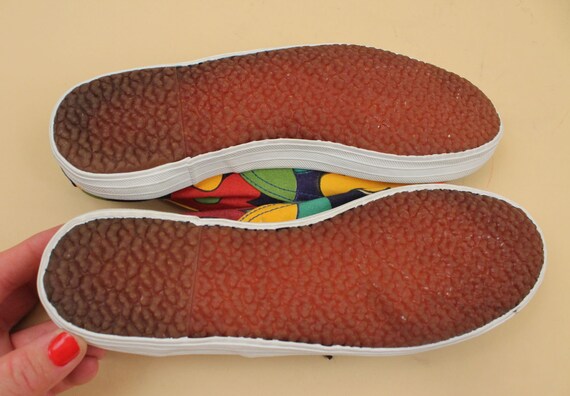 80s Vtg ESPRIT Cotton Canvas Sneakers Rainbow Floral Daisy - Etsy
