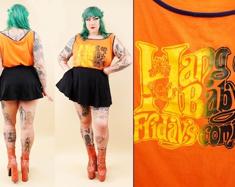 70s Vtg Tiger Hang In There Baby Tank Top Cotton Sleeveless Gender Neutral tag XL Plus Size Volup B46" W44" H44" L26"