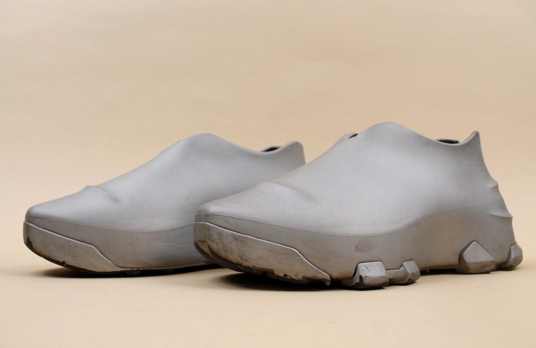 Vtg Givenchy Monumental Mallow Sneaker Shoe Clog Futuristic Silver