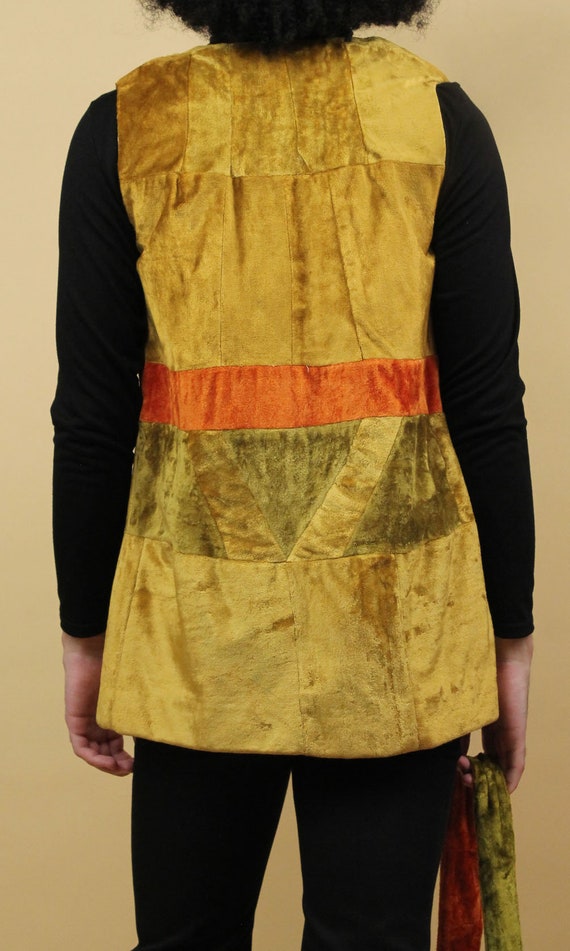 60s 70s Vtg Custom Handmade Velvet Gilet Waistcoa… - image 6