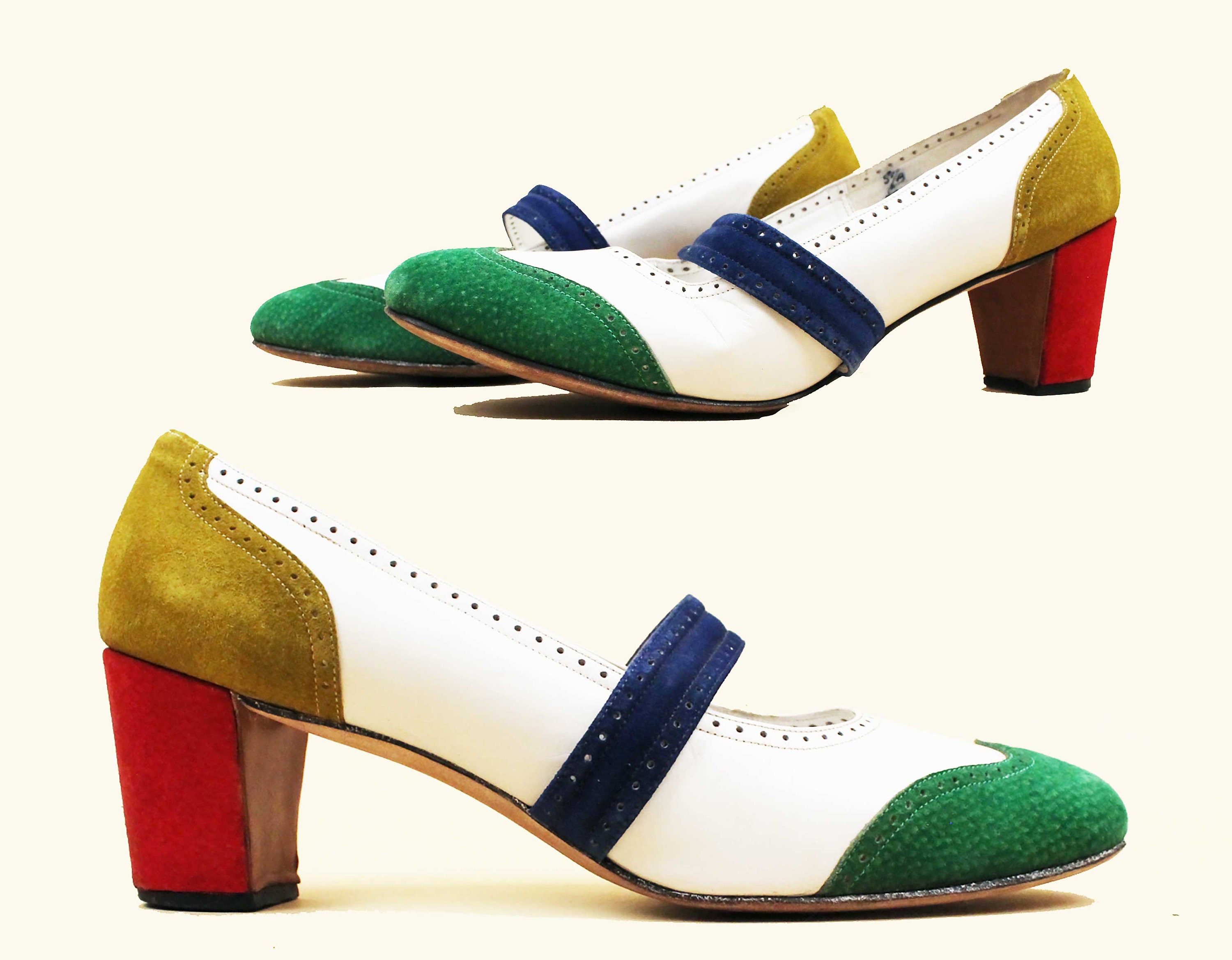 vacío choque Turista Años 60 Vtg Tony The Shoemaker Mondrian Color Block Suede - Etsy España