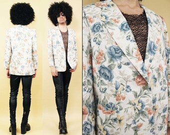 ジャケット・アウター 80s 90s \"mosaic USA\" wide linen jacket Vintage 80's/90's MOSAIC Design Tailored Cropped Linen