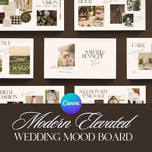 Modelo de painel de inspiração para casamento moderno no Canva, design sofisticado (download digital)