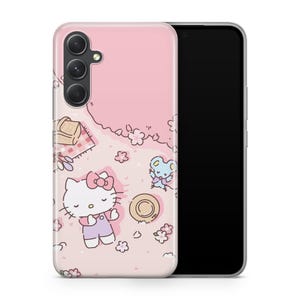 ハローキティ KK3 携帯ケース カバー Samsung A14 A15 A16 A17 A25 A26 A33 A34 A35 A36 A53 A54 A55 A56 A72 A73 + その他機種対応 日本製 キティ ホワイト 1