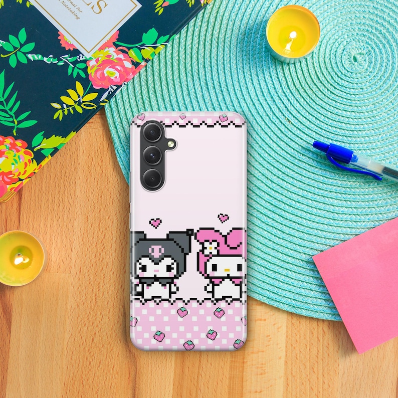 Funda de Hello Kitty KK8 para Samsung A14, A15, A16, A17, A25, A26, A33, A34, A35, A36, A53, A54, A55, A56, A72, A73 y más modelos, Japón, Kitty, blanco imagen 7