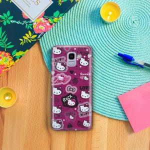 Hello Kitty KK2 Telefoon Case Cover Voor Samsung Galaxy A3 A5 A6 A7 A8 J3 J5 J6 J7 Modellen Japan Japanse Kitty Witte Stripfiguur Kitten afbeelding 7