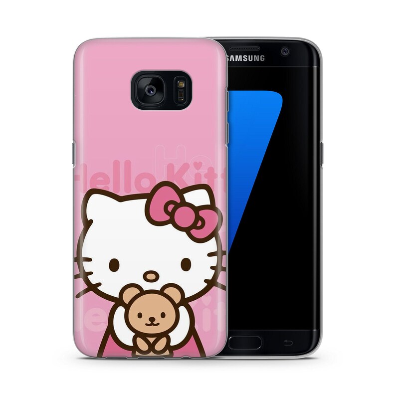 Etui Hello Kitty KK7 na telefon Samsung Galaxy S5 S6 S7 S8 S9 Edge Plus LTE NEO Modele Japonia Japońska biała postać z kreskówki Kot 3