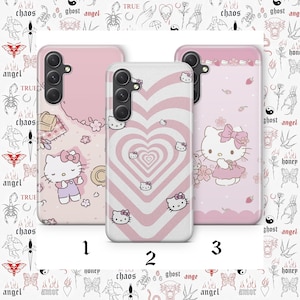 ハローキティ KK3 携帯ケース カバー Samsung A14 A15 A16 A17 A25 A26 A33 A34 A35 A36 A53 A54 A55 A56 A72 A73 + その他機種対応 日本製 キティ ホワイト 画像 1