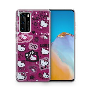 Hello Kitty KK2 Handytasche Hülle Für Huawei P9 P10 P20 P30 P40 Lite PRO Plus LG G5 G6 Modell Japan Japanische Kitty Weiß Cartoon Charakter Katze 3