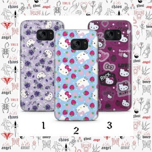 Hello Kitty KK2 Phone Case Cover For Samsung Galaxy S5 S6 S7 S8 S9 Edge Plus LTE NEO Models Japan Japanese Kitty White Cartoon Character Cat image 1