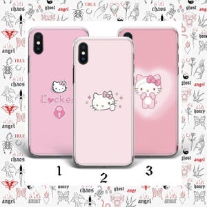 Hello Kitty KK5 Phone Case Cover For Apple iPhone 5 SE 2020 2022 6 7 8 X Xs XR MaX PLuS Models Japan Japanese Kitty White Cartoon Character image 3