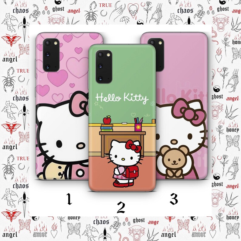 Hello Kitty KK7 Phone Case Cover For MANY VARIOUS Samsung Galaxy Models Japan Japanese Kitty White Cartoon Character Kitten imagen 1